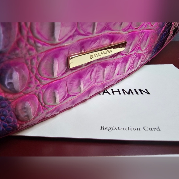 Brahmin Pink Cobra Bekka Shoulder Bag & Veronica Wallet Set NWT - Picture 12 of 16